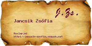 Jancsik Zsófia névjegykártya